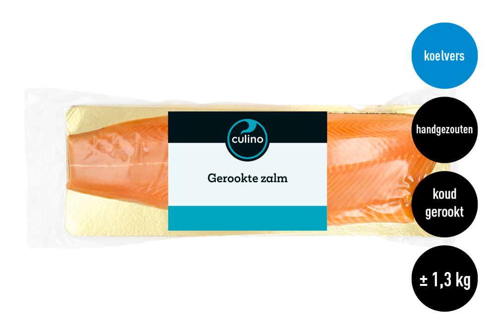 Gerookte zalm geheel handgezouten ±1,2-1,4kg
