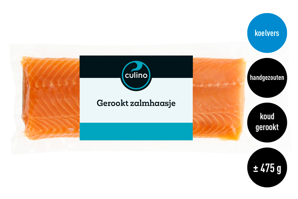 Gerookt zalmhaasje handgezouten ±450-500g