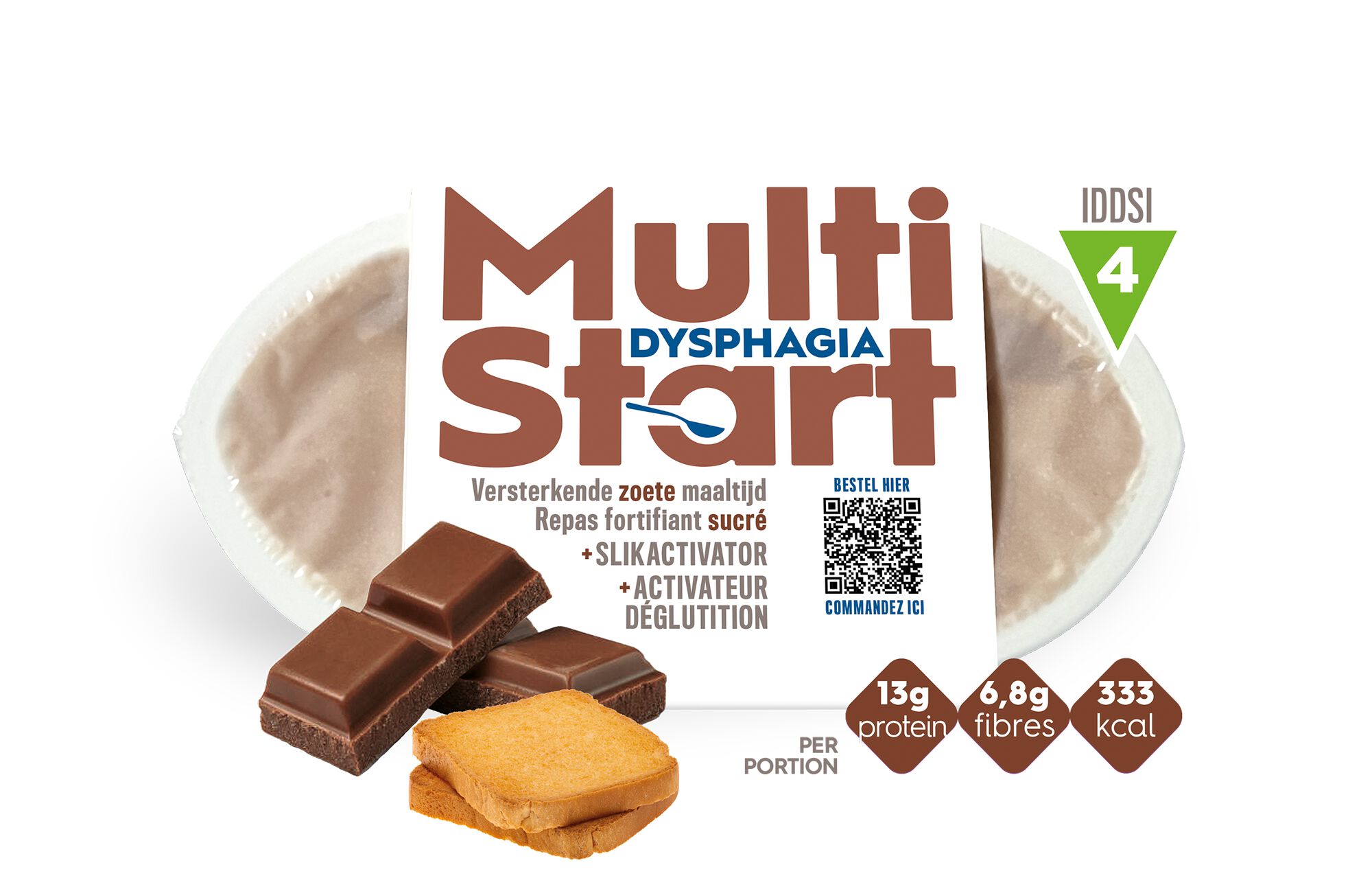 Versterkende zoete maaltijd chocolade 225g