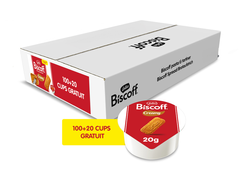 Pâte de spéculoos cups 20gx100+20 gratuit