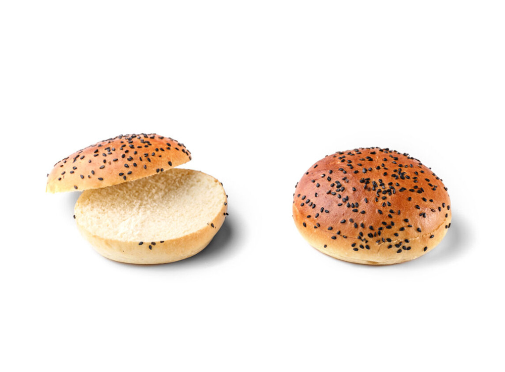 Premium brioche bun black sesame pre-sliced 85gx60