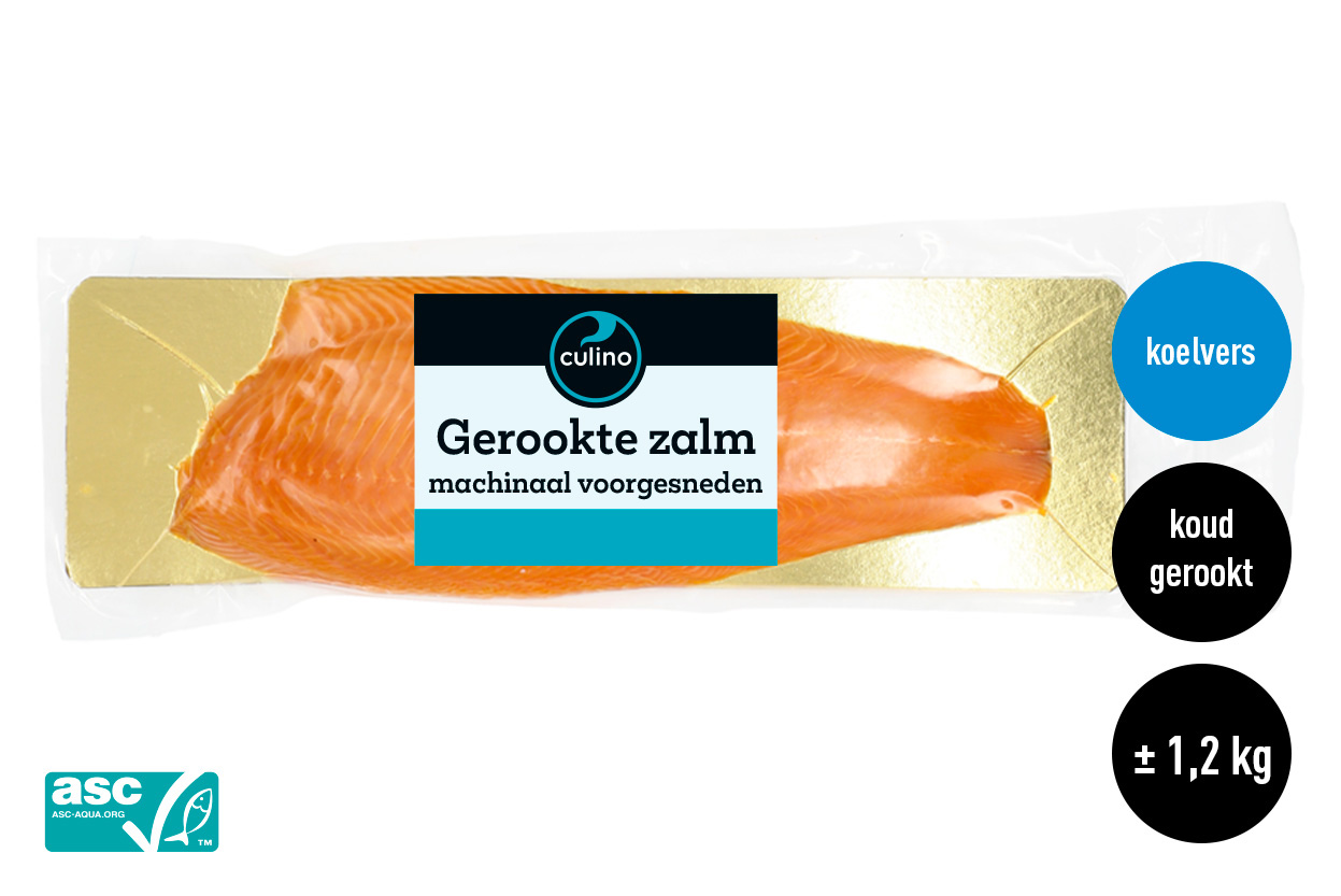 Gerookte zalm machinaal voorgesneden ±1,2kg