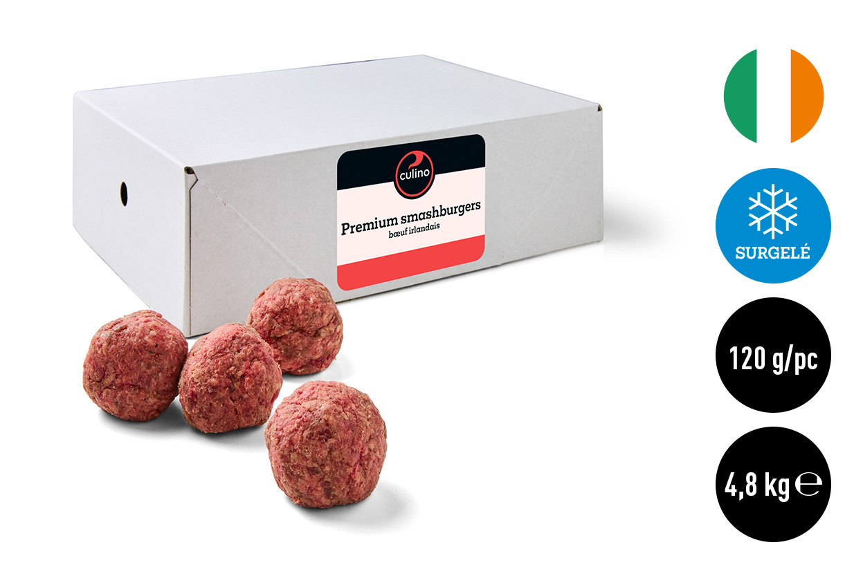 Prem.burger Smash boeuf irlandais 120g 40p 4,8kg