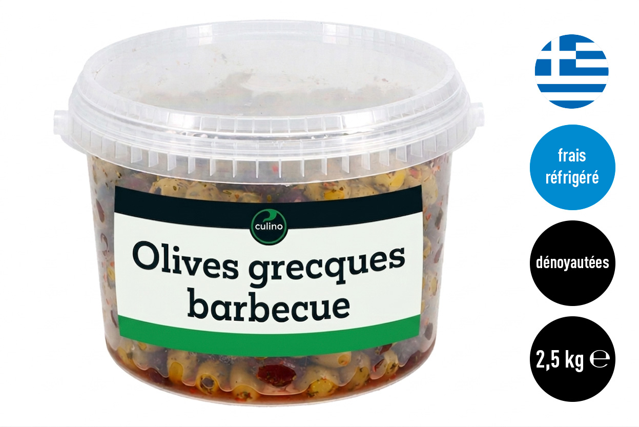 Olives grecques barbecue dénoyautées 2,5kg