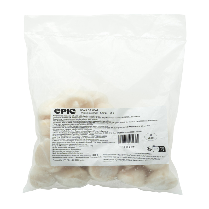 Noix de Saint-Jacques sans corail(10-20p)800g