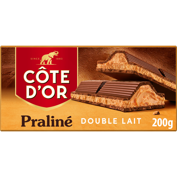 Melkchocolade double lait praliné 200g
