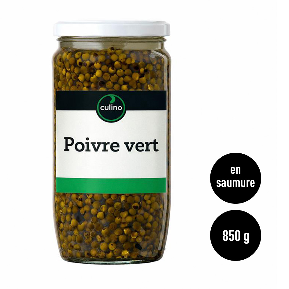 Poivre vert grains en saumure 850g
