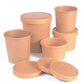 Container karton bruin rond 99x60mm 240ml 50st