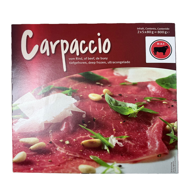 Carpaccio de boeuf argentin 80g 10p 800g