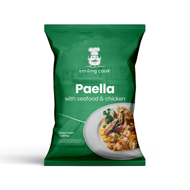 Paëlla met zeevruchten-kip kant-en-klaar 2,5kg