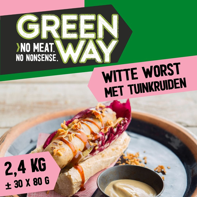 Vegetarische witte worst met tuinkruiden 80gx30