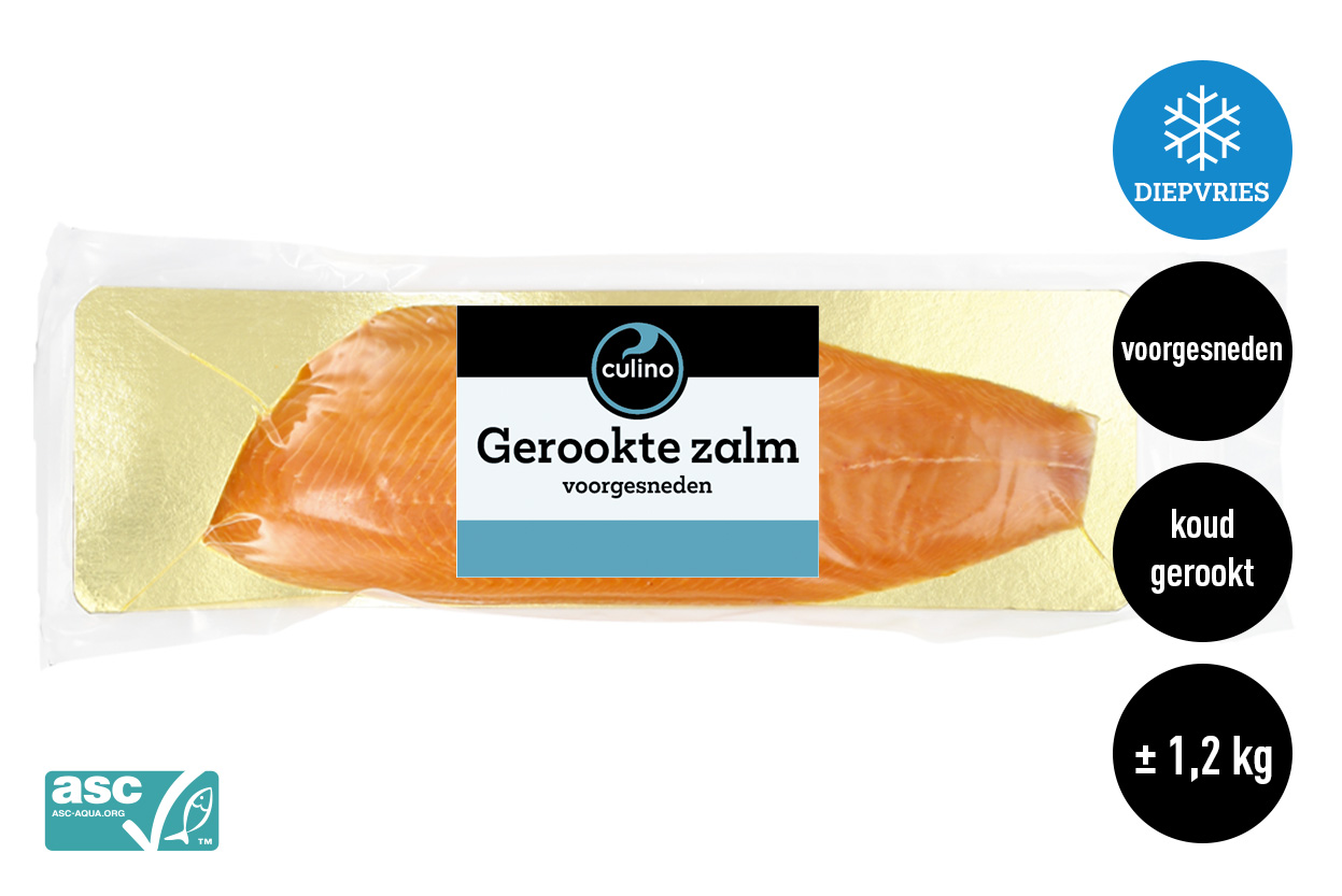 Gerookte zalm voorgesneden ASC ±1,2kg