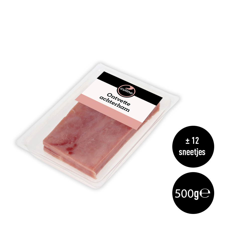 Ontvette achterham ±12 sneetjes 500g