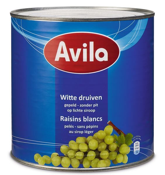 Druiven zonder pit/vel op lichte siroop 3kg