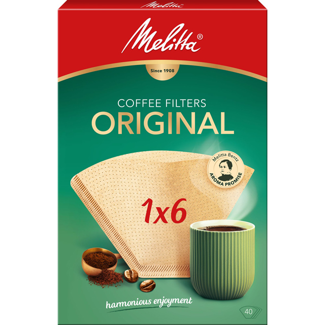 Koffiefilters bruin 1x6 40st