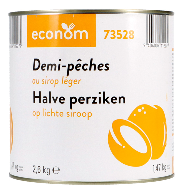 Halve perziken op lichte siroop 2,6kg