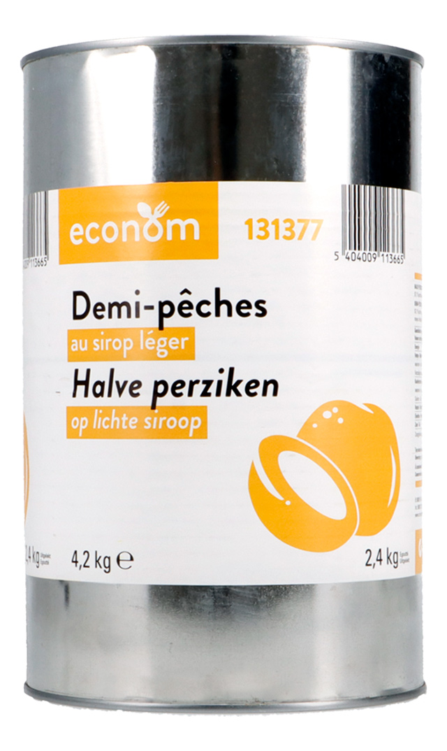 Halve perziken op lichte siroop 4,2kg