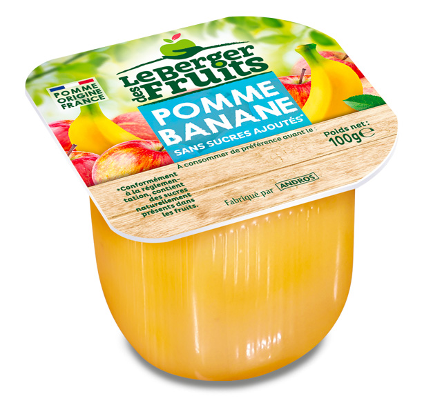 Purée de pommes-bananes sans sucre ajouté 100gx72