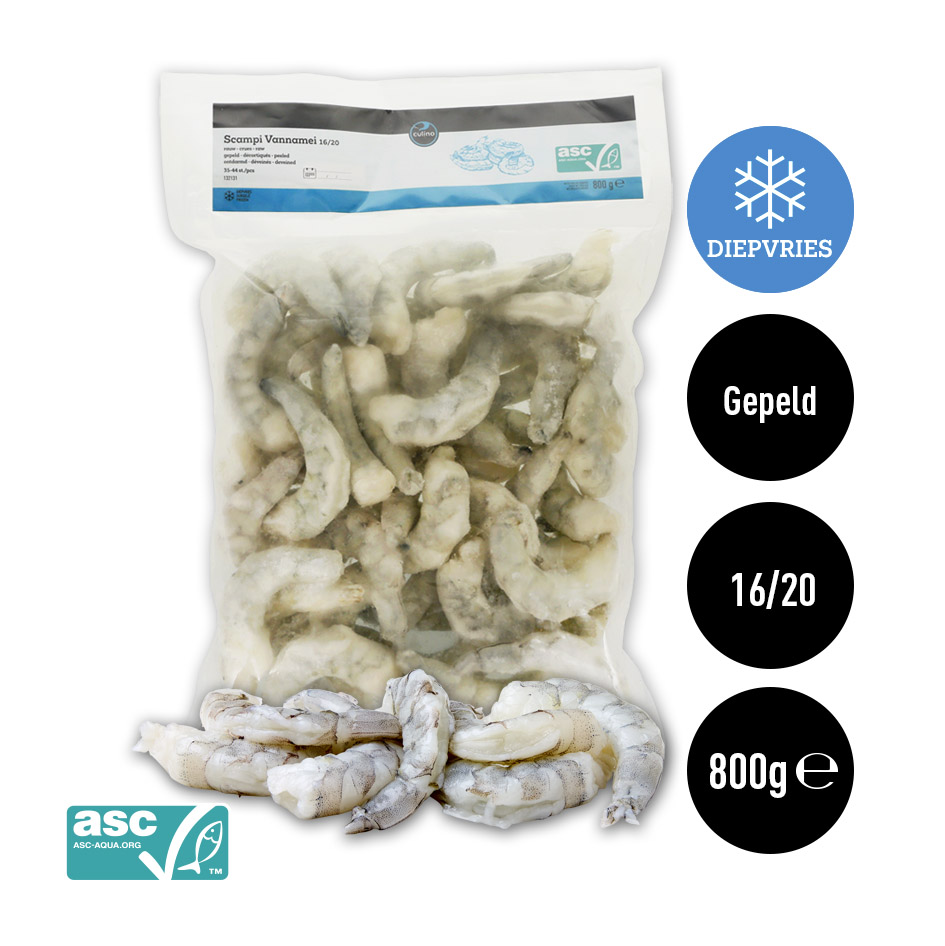 Scampi Vannamei rauw/gepeld/ontdarmd 16/20 1kg