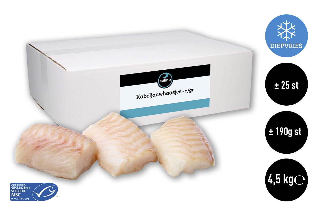 Kabeljauwhaasje z/gr MSC ±190g ±25st 5kg