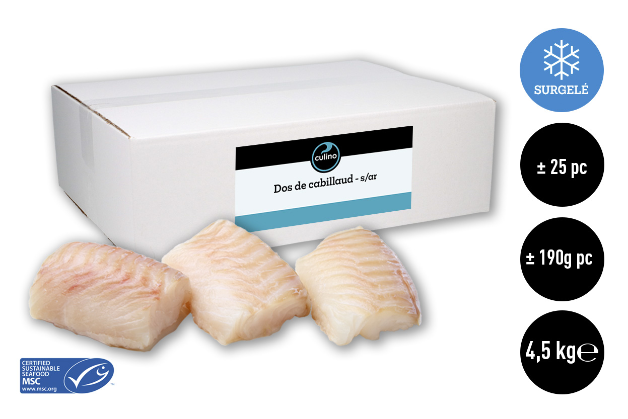 Dos de cabillaud s/ar MSC ±190g ±25p 5kg