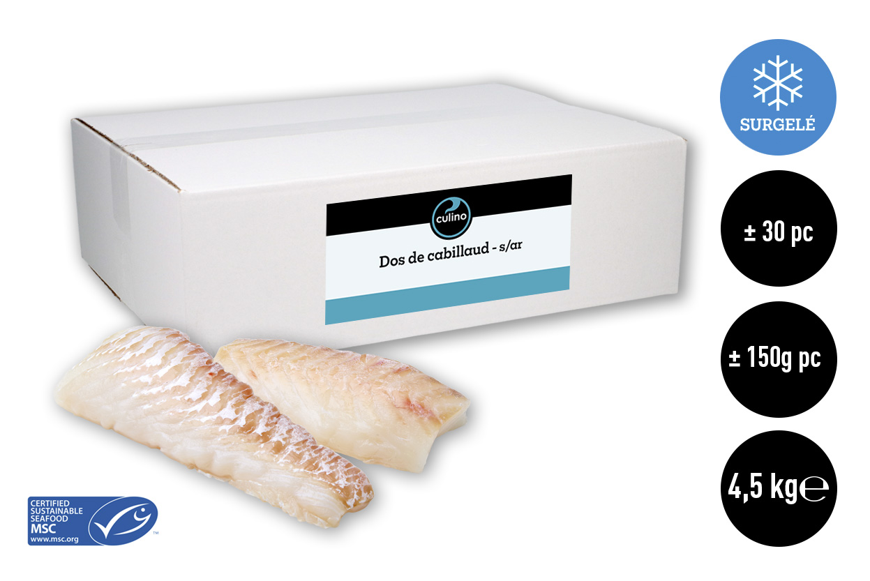 Dos de cabillaud s/ar MSC ±150g ±30p 5kg