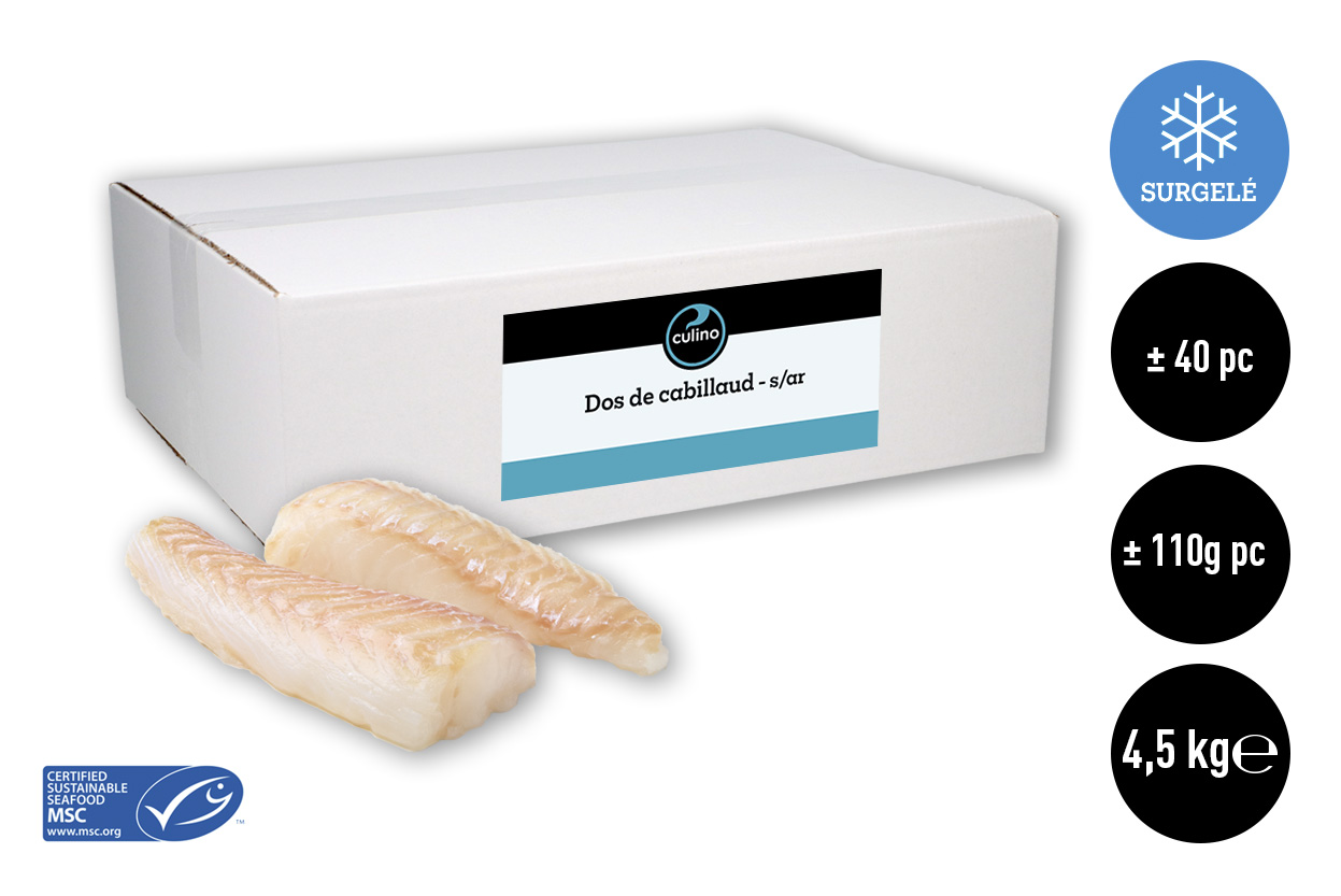 Dos de cabillaud s/ar MSC ±110g ±40p 5kg