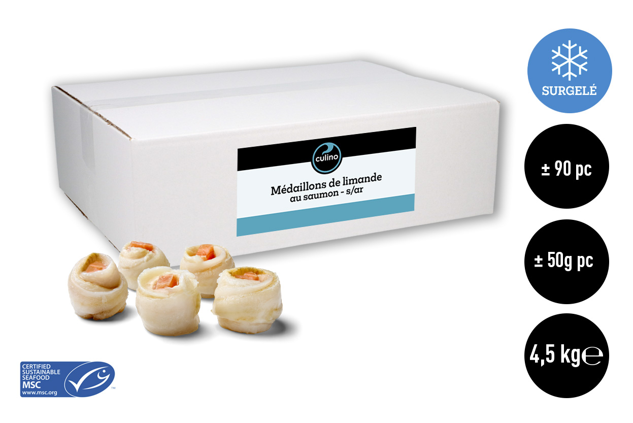 Médaillons limande-saum.s/ar MSC ±50g min.90p 5kg